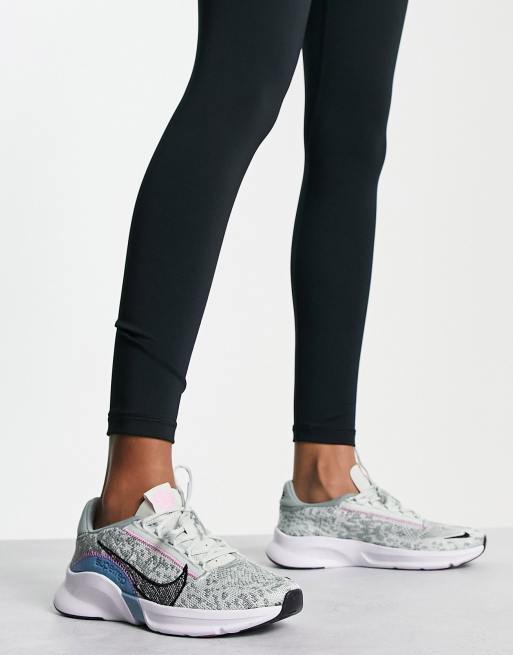 Nike Training Superrep Go 3 Flyknit Sneaker in Silber Mix ASOS