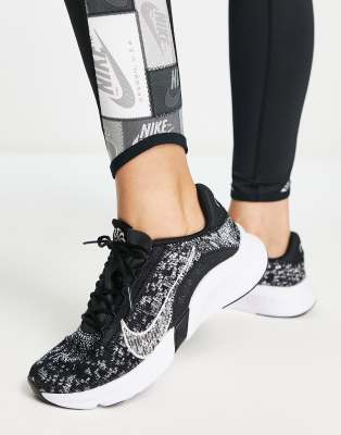 Shop Nike Superrep Go 3 Flyknit Sneakers In Black/white