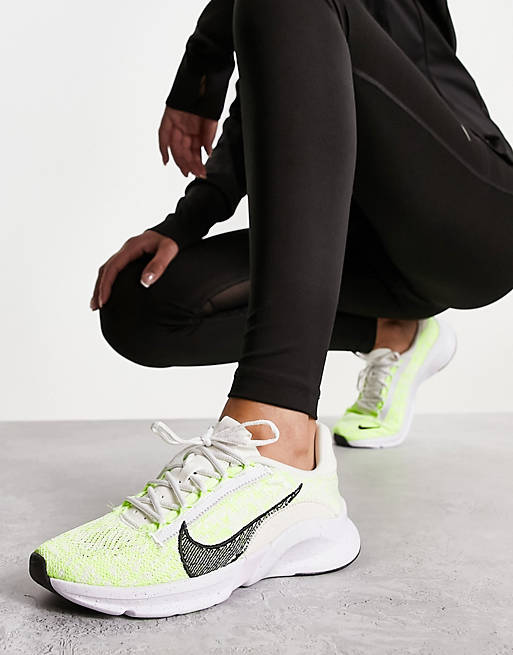 Nike Training SuperRep Go 3 Flyknit sneakers in yellow and white