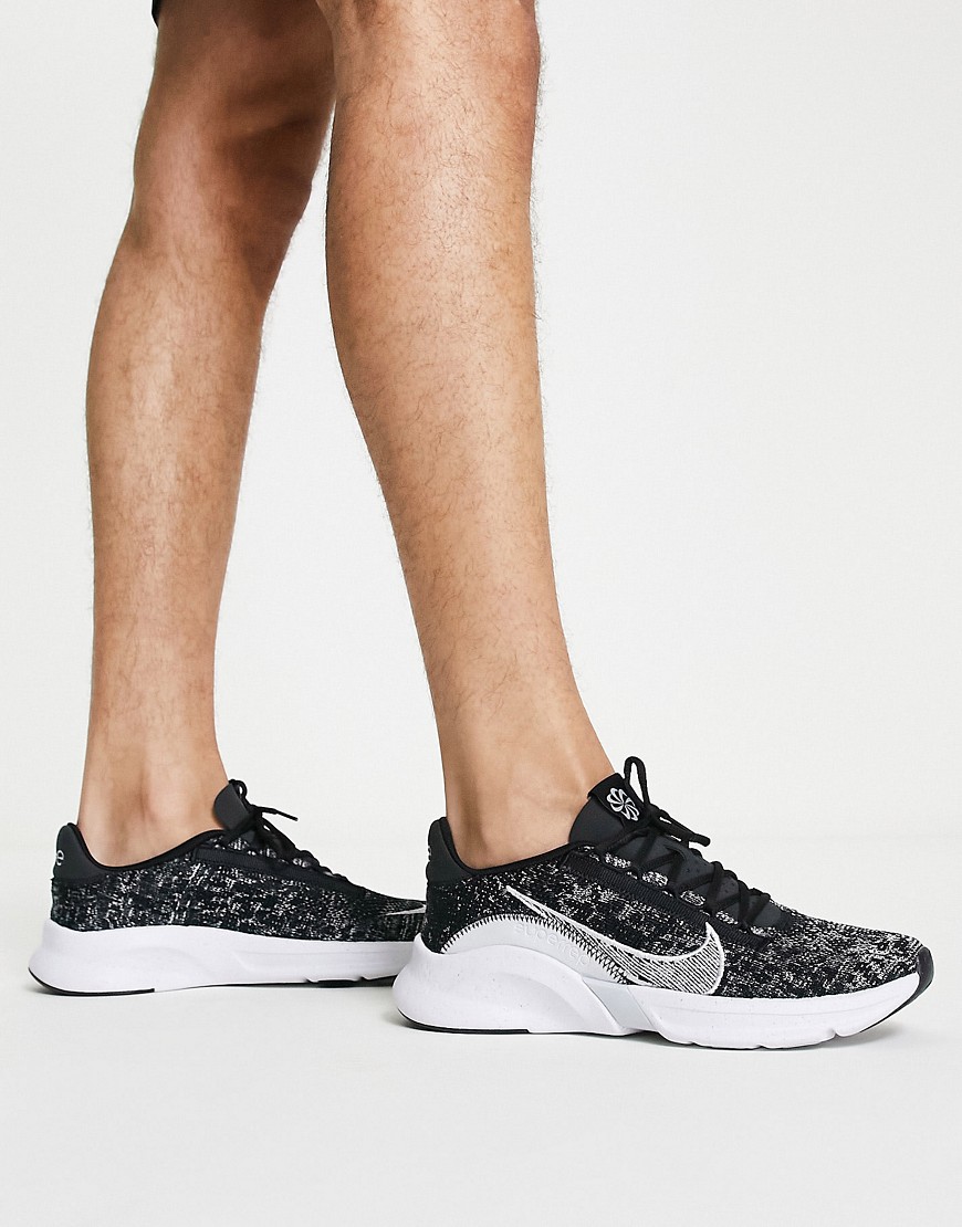 Nike Training SuperRep Go 3 Next Flyknit sneakers in black and white