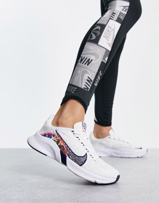 Nike Training SuperRep Go 3 Next FlyKnit trainers in white - ASOS Price Checker