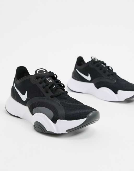 nike training superrep go sneakers in black