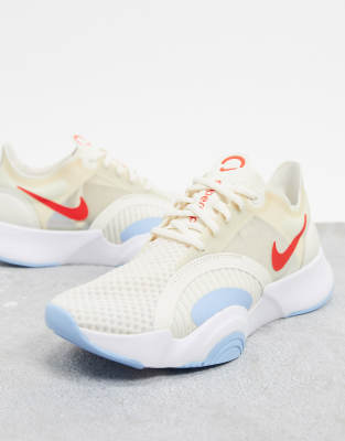 nike training superrep go trainers in off white