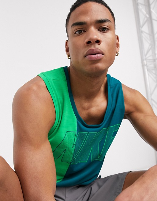 Nike Training superset graphic tank in blue
