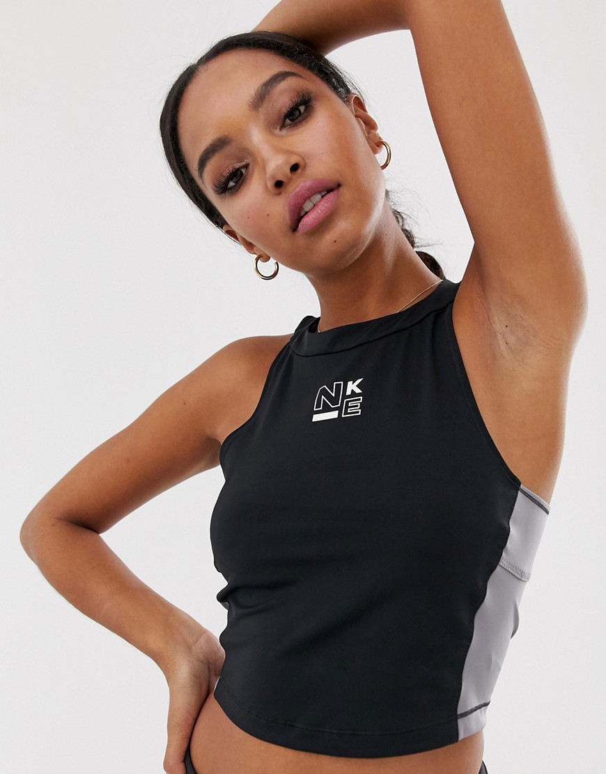 Nike Training – Svart och grått linne i kort modell