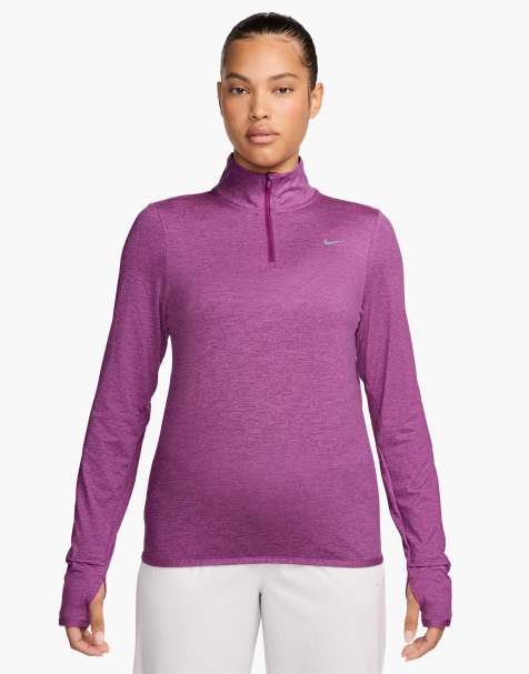 Nike Training Swift Element quarter zip top in purple - view 1