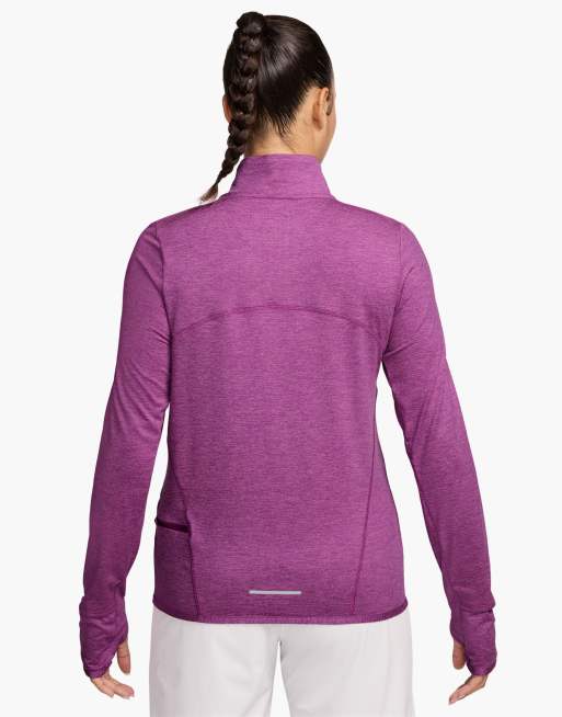 Nike Training Swift Element quarter zip top in purple , 2 of 4