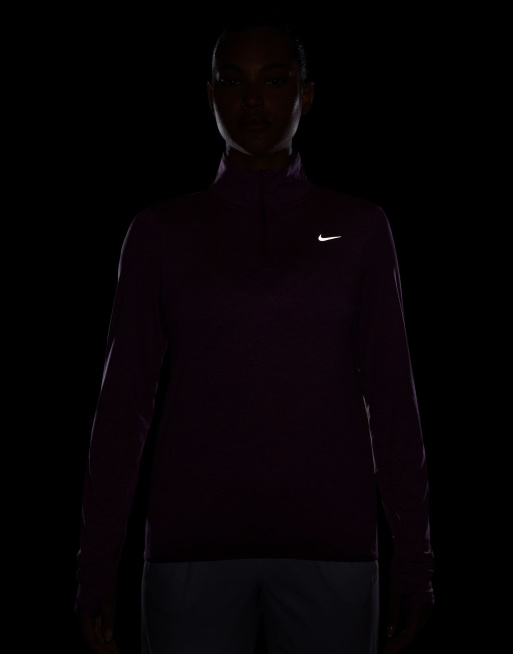 Nike Training Swift Element quarter zip top in purple , 4 of 4
