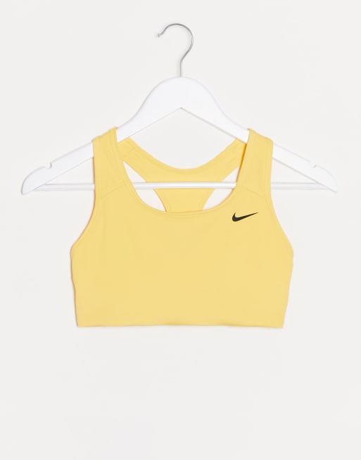 Nike Training Swoosh bra in yellow