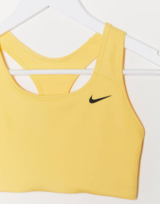 nike training swoosh bra yellow