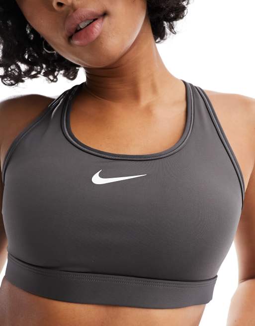 Women's bra Nike Dri-Fit Indy Logo Bra - ash green/aviator grey/white, Tennis Zone