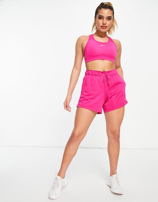 Training Tech Medium Support Sports Bra In Pink Exclusive At Asos