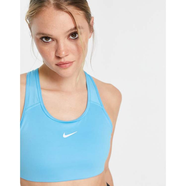 NIKE Bralette Sports Bra 'SWOOSH' in Blue