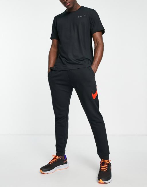 Nike swoosh joggers black and red new arrivals