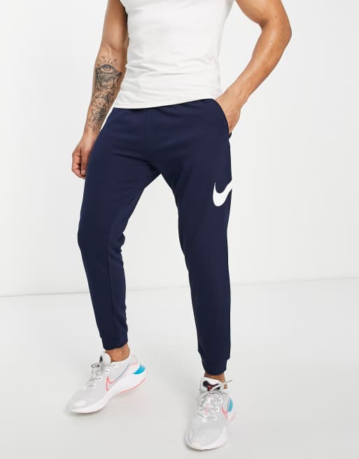 Nike Training Swoosh Dri FIT tapered joggers in navy ASOS