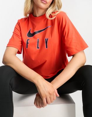 Nike Training Swoosh Fly boxy t-shirt in red - ASOS Price Checker
