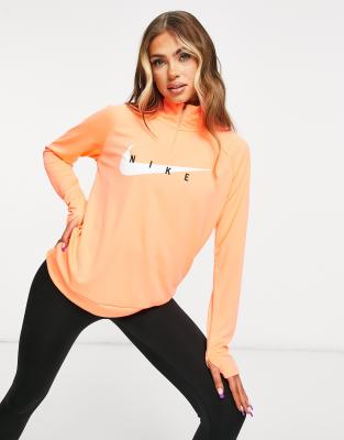 peach nike half zip