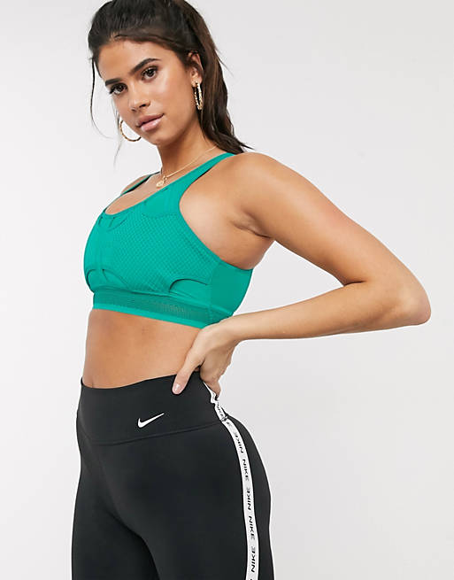 Sportswear Nike Training Swoosh high support bra in green 