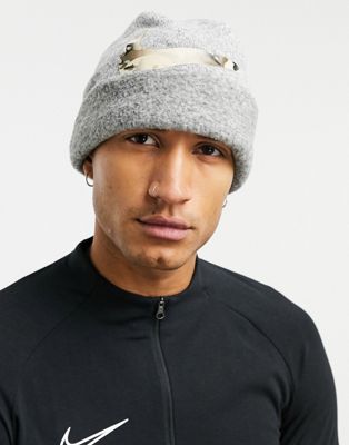 Nike Training Swoosh logo beanie hat in grey