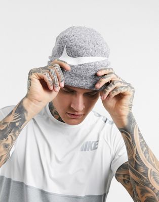 Nike Training swoosh logo beanie hat in grey