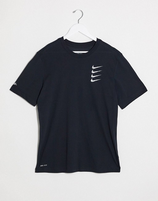 Nike Training swoosh logo t-shirt in black