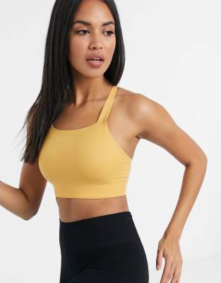 nike swoosh bra yellow