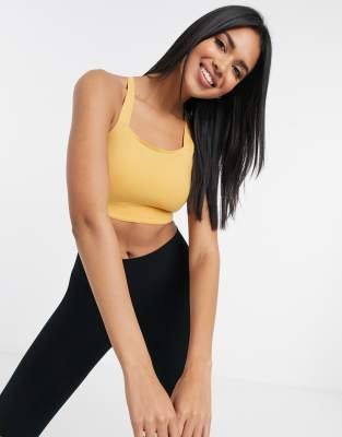 nike training swoosh bra yellow