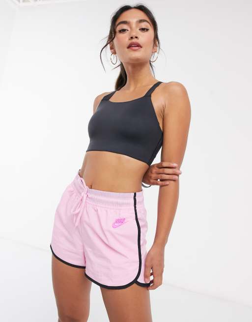 Nike Training Swoosh Luxe Dri-FIT medium support longline sports bra in black, 2 of 4