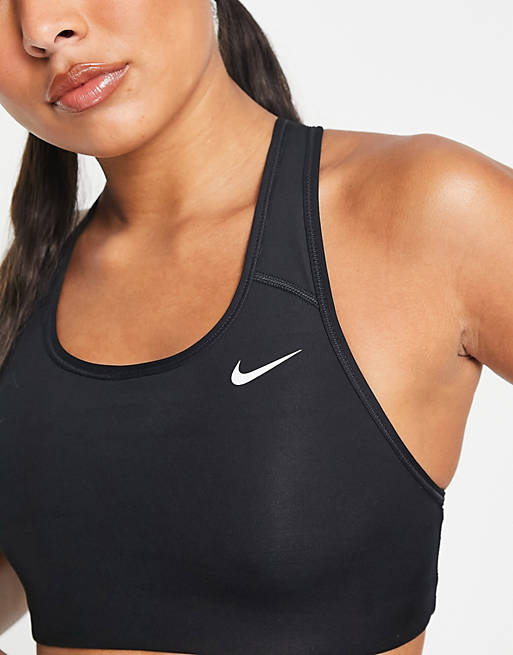Women Nike Training swoosh medium support sports bra in black 