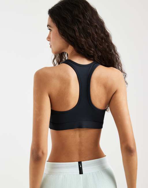 Nike Training Swoosh medium support sports bra in black, 4 of 4