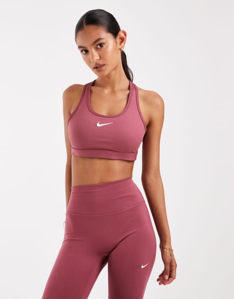 Nike Training Swoosh medium support sports bra in pink - view 1