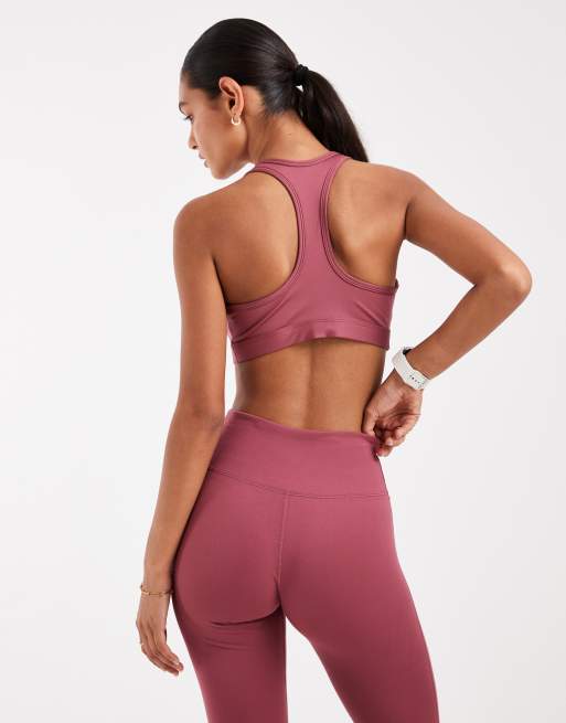Nike Training Swoosh medium support sports bra in pink, 4 of 4