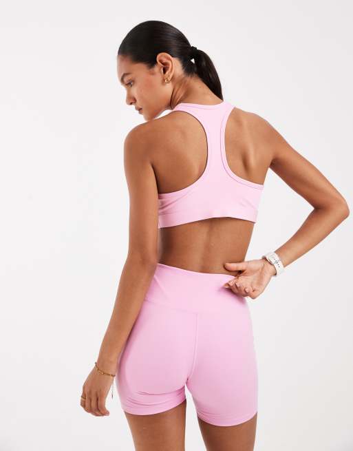 Nike Training Swoosh medium support sports bra in pink, 4 of 4