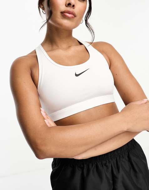 Nike Training swoosh medium support sports bra in white - view 1
