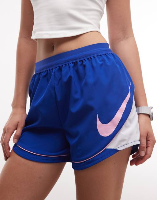 Nike Training swoosh shorts in blue and pink, 4 of 5