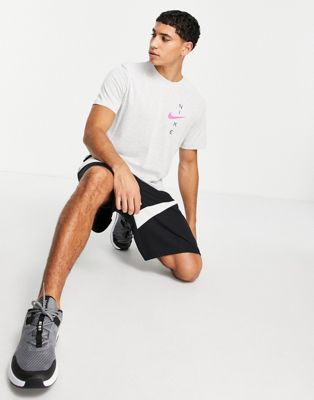 Nouveau Nike Training - T-shirt à logo graphique - Blanc chiné