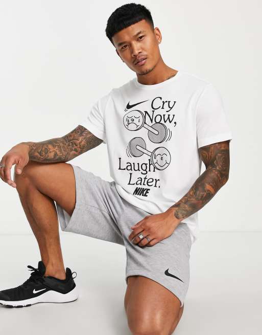 Nike Training - T-shirt met grappige print in wit