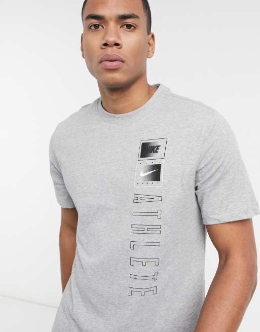 Nike Training - T-shirt met Just do it-logo in grijs