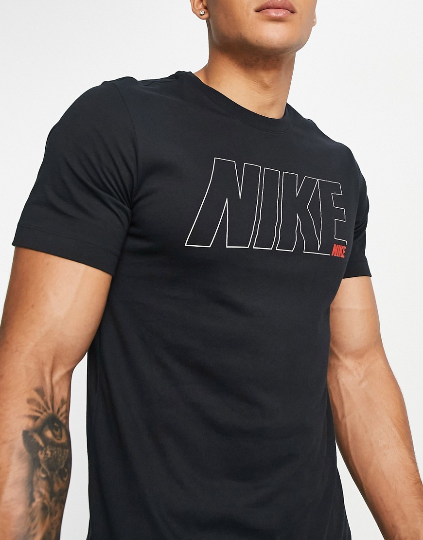 T-shirt nera con logo-Nero - Nike Training T-shirt donna  - immagine3