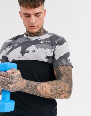 Nike Training t-shirt with camo colour 