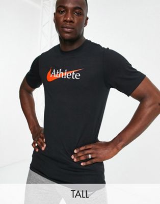 T-shirts imprimés Nike Training Tall - Athlete - T-shirt avec logo - Noir