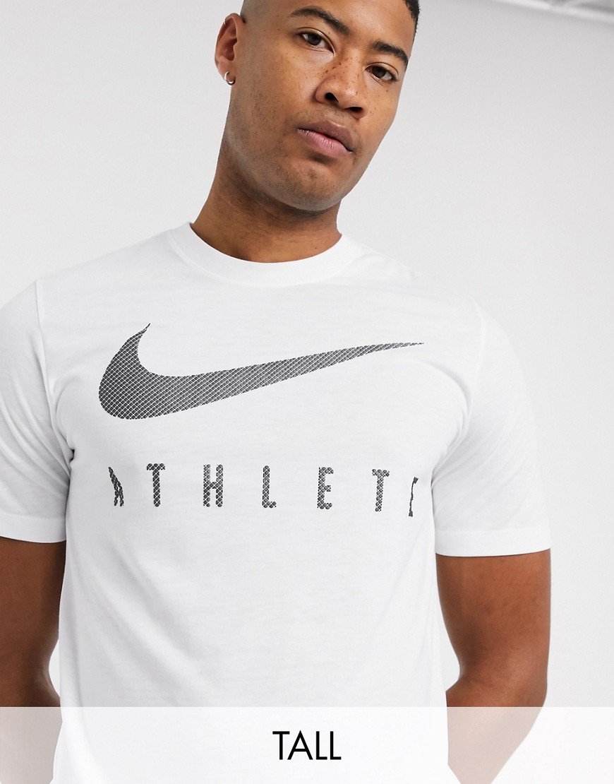 Nike Training Tall – Athlete – Vit t-shirt med swoosh-logga