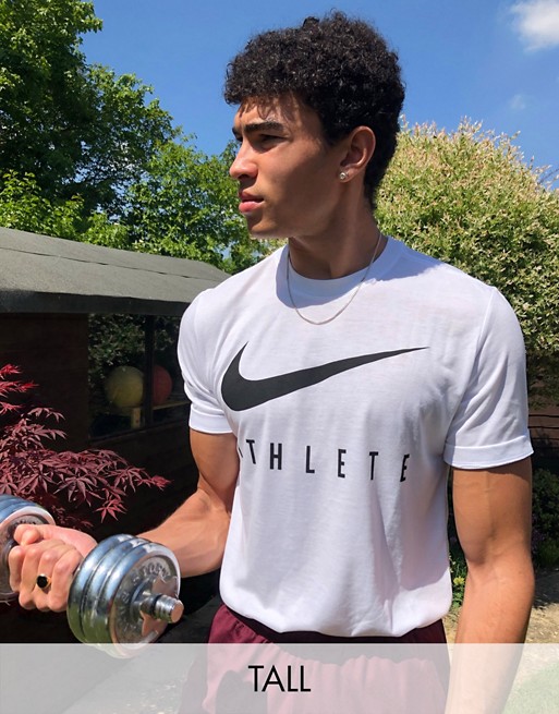 Nike Training Tall Dri-Fit athlete t-shirt in white