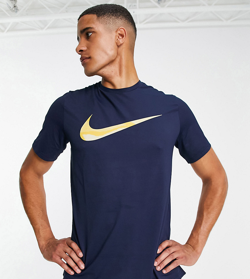 Nike Training Tall Hyperdry large logo t-shirt in navy