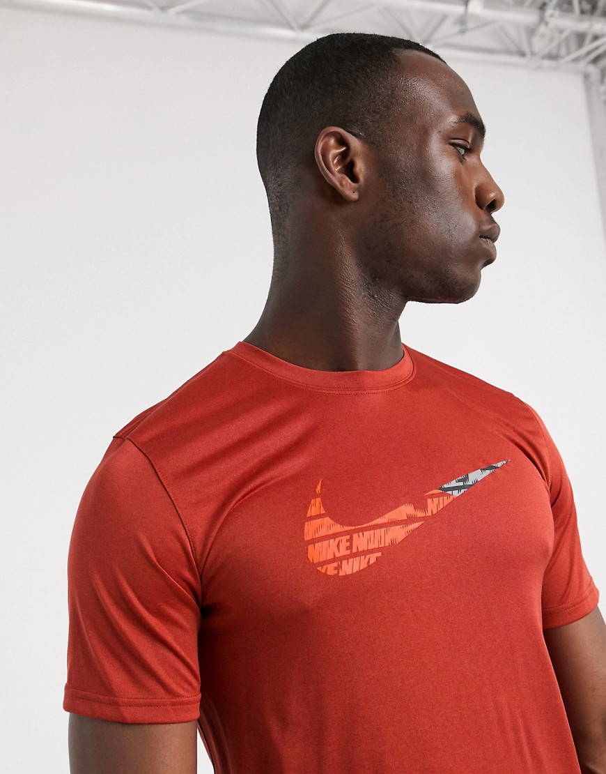 Nike Training Tall t-shirt with swoosh print in red