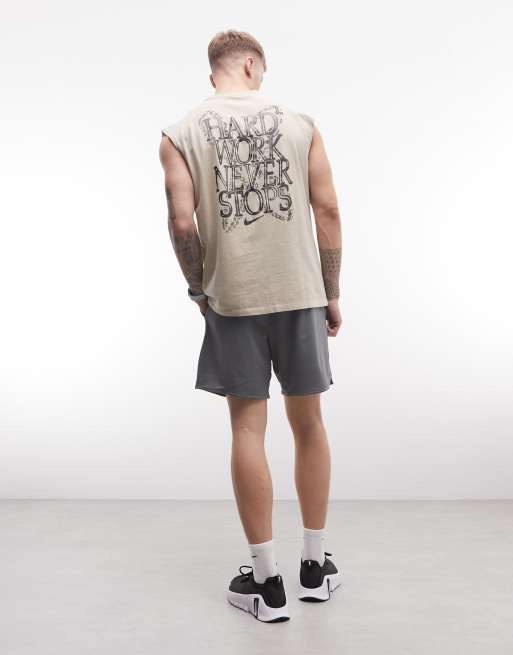 Nike Training tank top in khaki , 2 of 5