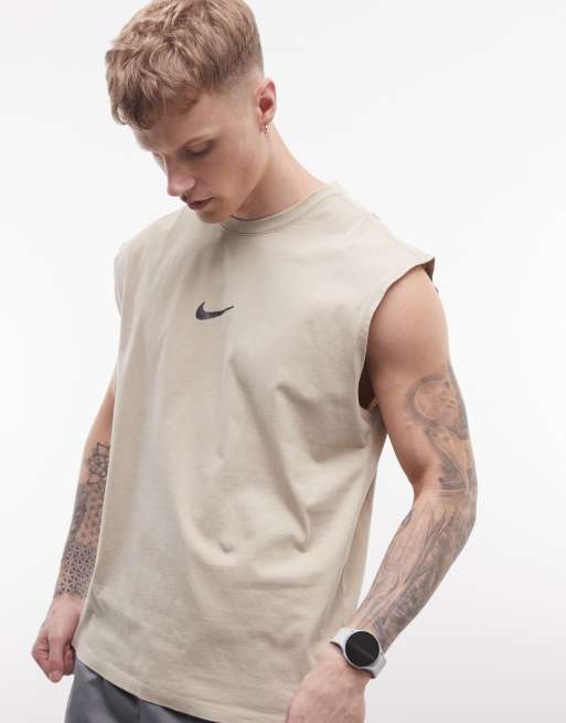 Nike Training tank top in khaki , 4 of 5