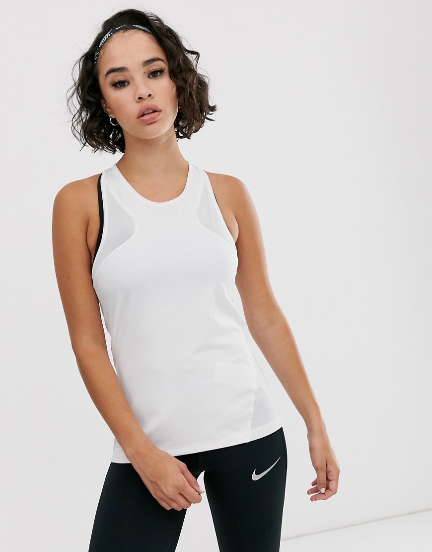 Nike Training tank with mesh in white