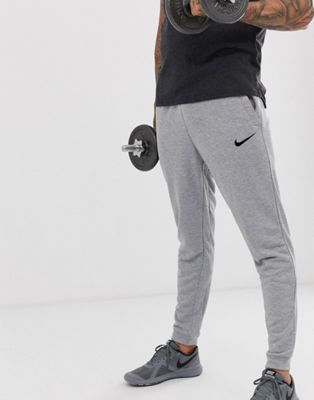 Nike Training tapered fleece pants in dark grey-Black