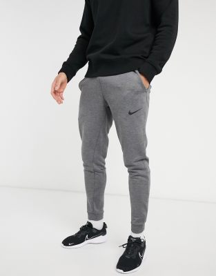 nike training tapered joggers in charcoal